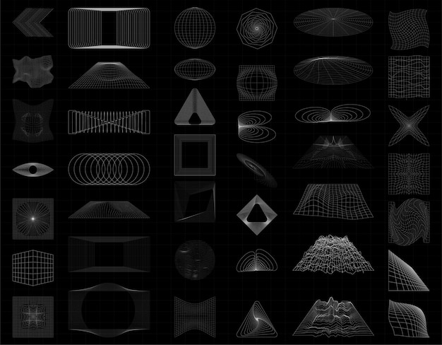 Digital elements for futuristic UI UX and GUI projects UI VR vector collection objects