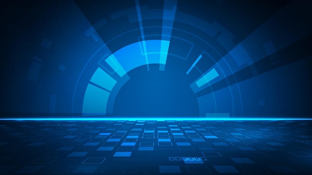 Digital hud ring technology concept adstract blue background