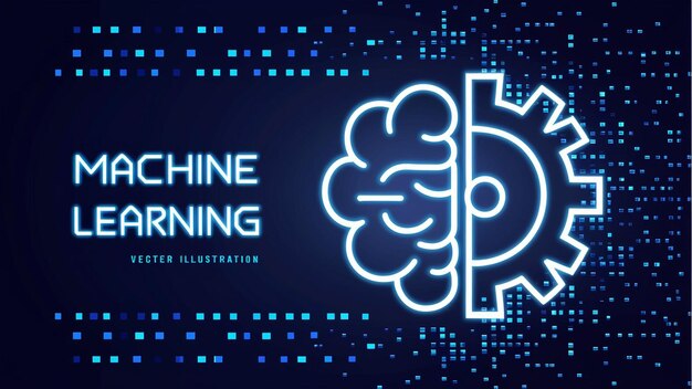 digital illustration with a futuristic and machine learning technological style