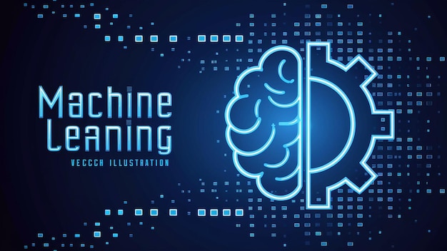 digital illustration with a futuristic and machine learning technological style