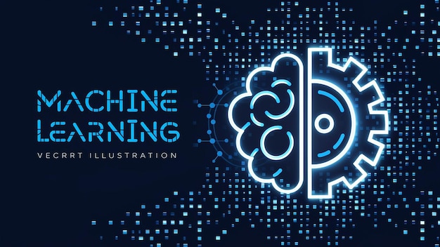 digital illustration with a futuristic and machine learning technological style