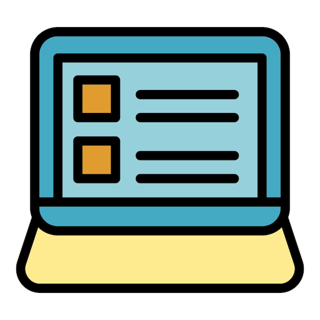 digital learning icon outline digital learning vector icon color flat isolated
