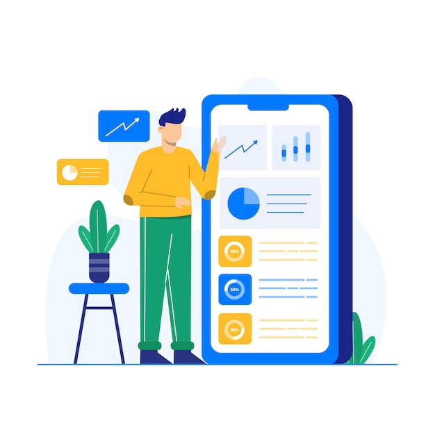 Digital marketing illustrations for landing page