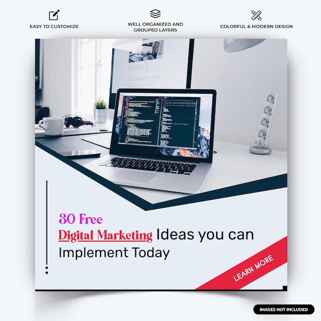Digital Marketing Social Media Instagram Post Template