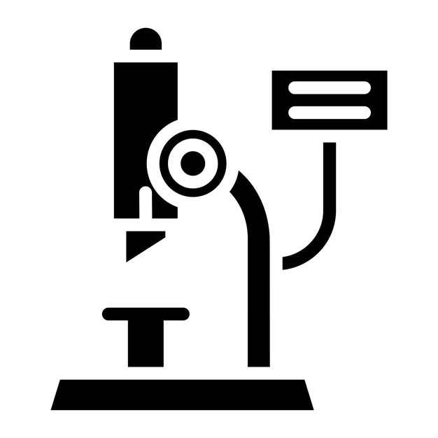 Digital Microscope Line Illustration