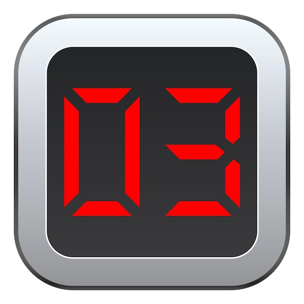 Digital number screen Black display with three digit