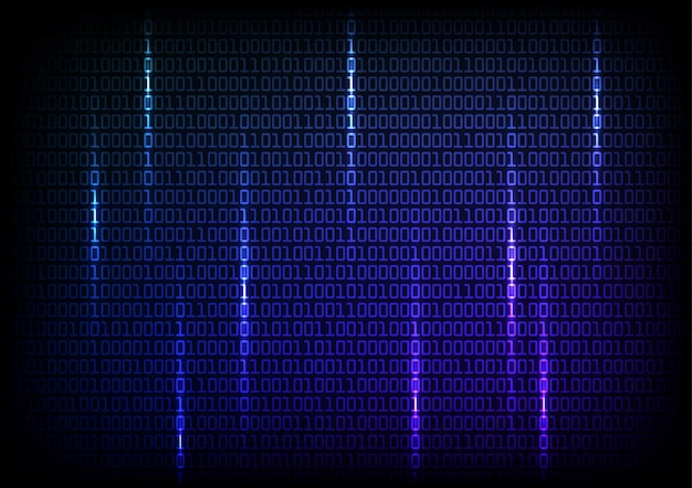 digital number zero one blue technology random pattern background