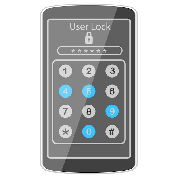 Digital Numeric Keypad Security System User Lock Interface