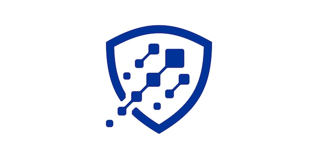 digital security logo design shield digital tech logo design icon vector symbol creative idea