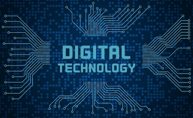 Digital technologies advertising poster Vector illustration Sketch for creativity