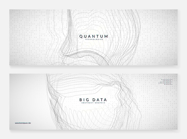 Digital technology abstract background. Artificial intelligence, deep learning and big data concept. Tech visual for information template. Wavy digital technology abstract.