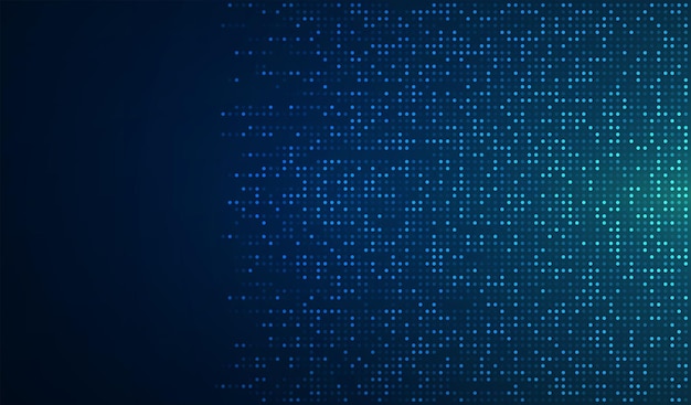 Digital technology background Digital data dot blue pattern pixel background