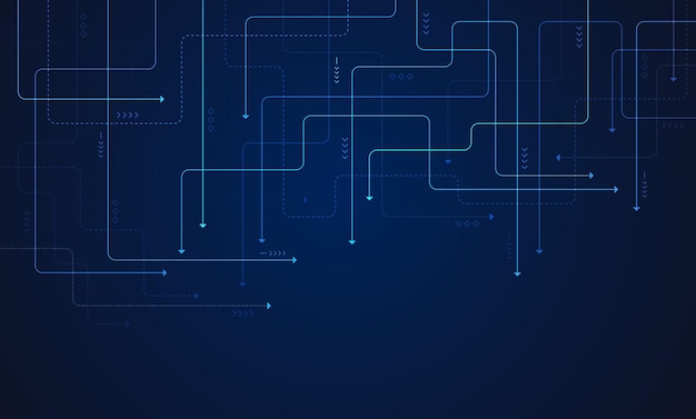 digital technology blue background concept with technology line light circuit board background technology