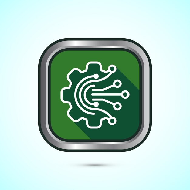 Digital transformation icon Digitalization sign suitable for mobile apps and web designs Green shadow button design