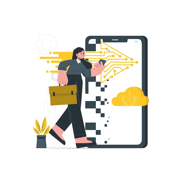 Digital transformation Semi Flat Illustrations vector