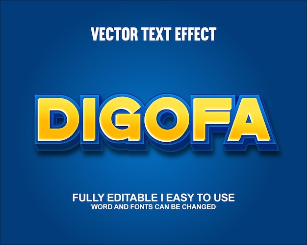 digofa fully editable font vector text effect