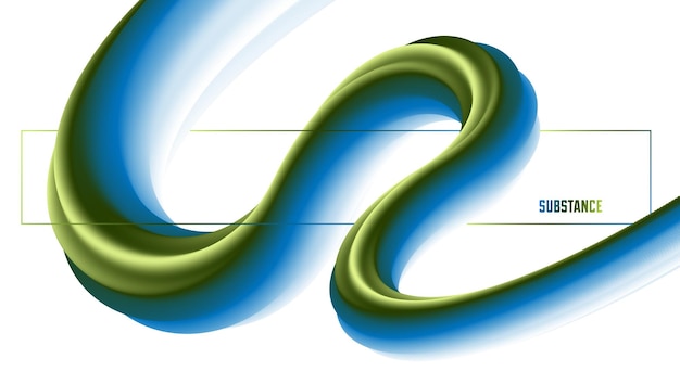 Dimensional gradient shape element for design abstract colorful fluid vector background flowing 3D wave color dynamic motion layout