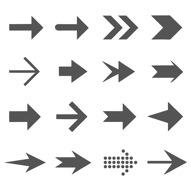 Directional arrow signs or icons set designs