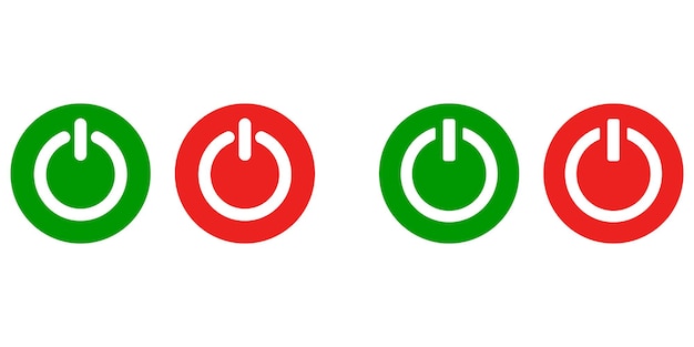 Disable or enable button icons. Turn on the switches. Power start icons. Vector illustration eps 10