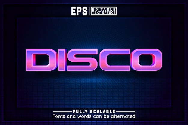 disco 3d editable text effect