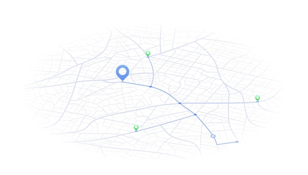 discover poi location along the route online gps tracking navigation journey on vehicle isometric