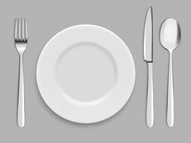 Dishes and cutlery. Fork, spoon and knife