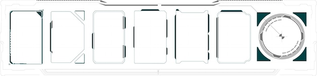 Display showcases a sleek futuristic user interface with multiple empty panels and a circular gauge suggesting advanced technology for various applications