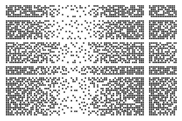 Dissolved filled square dotted vector icon with disintegration effect Vector rectangle elements are grouped Isolated on white background