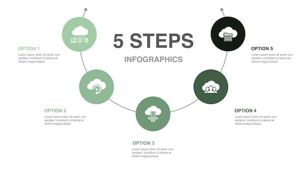 distance learning online education webinar learning process elearning icons infographic design template creative concept with 5 steps