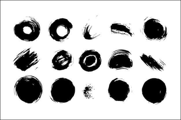 Distressed Circular Brush Stroke Collection