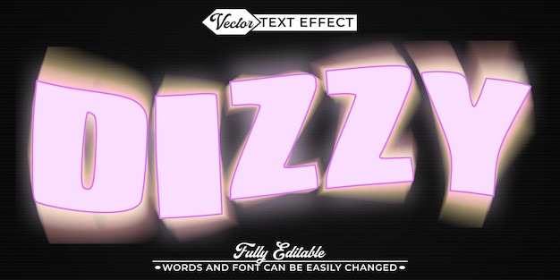 dizzy blurry drunk vector editable text effect template