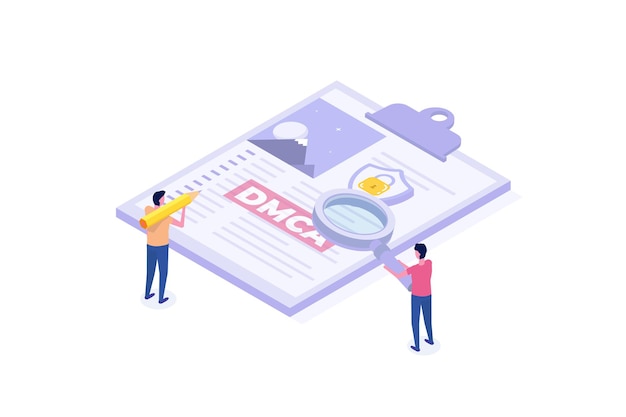 DMCA notice intellectual property right copyright infringing material concept
