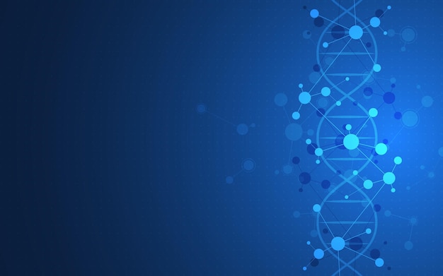 DNA helix and molecular structures Science medicine and technology concept
