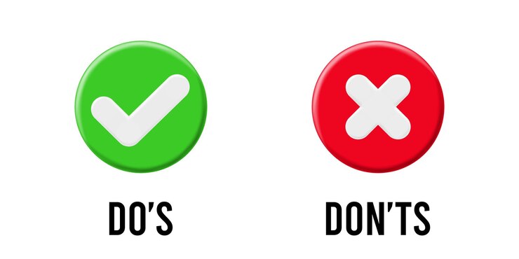 Vector do and don't box icons illustration