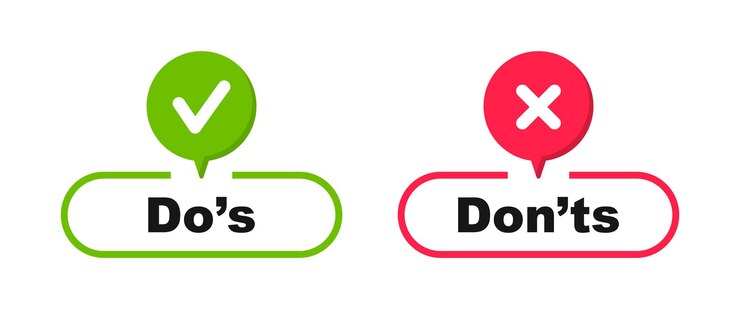 Vector do and don39t icons check mark and cross