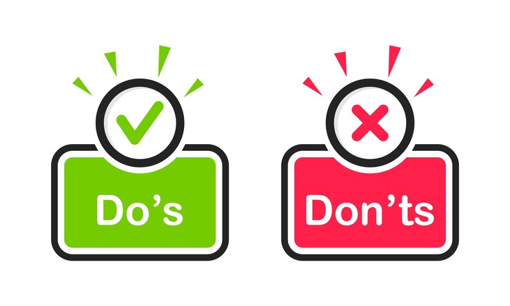 Vector do and dont icons check mark and cross like and dislike symbols