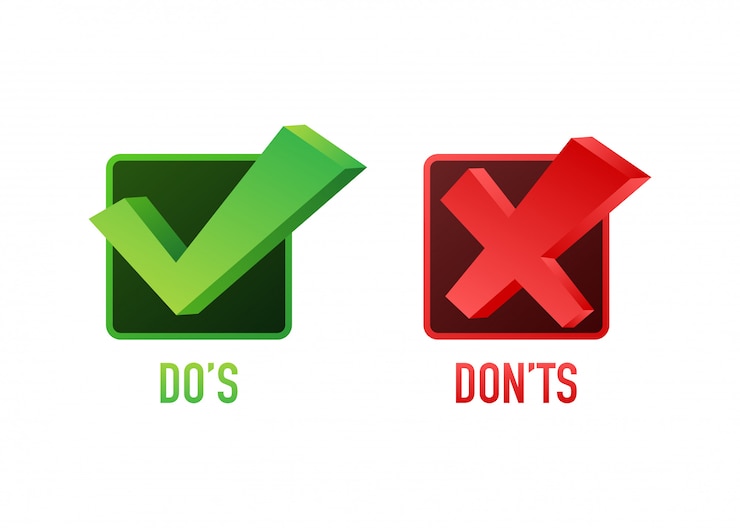 Vector do's and don'ts like thumbs up or down. flat simple thumb up symbol minimal round logotype element set graphic design isolated on white.  stock illustration.