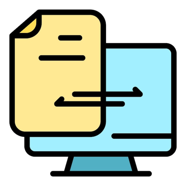 Document backup icon Outline Document backup vector icon for web design isolated on white background color flat