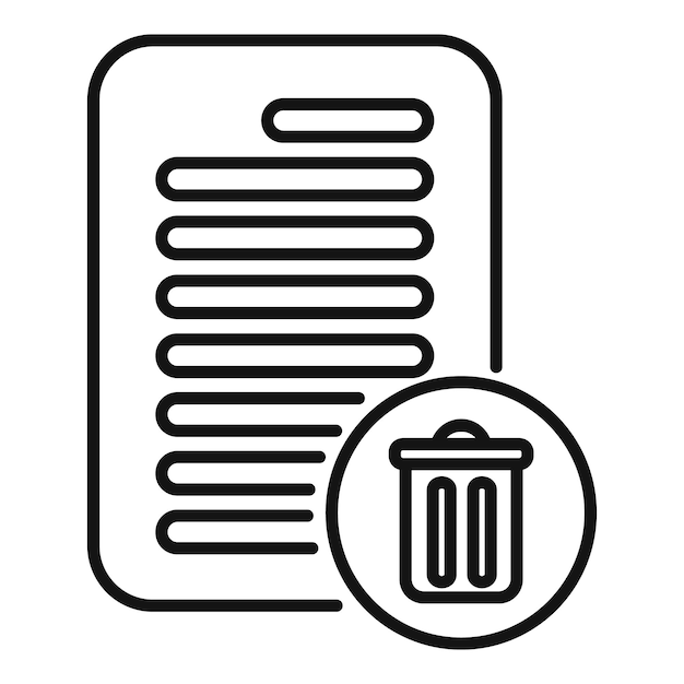 document deleting icon representing file removal action