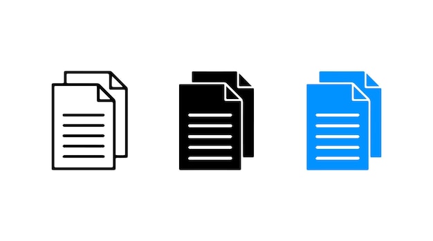 Document icon set vector Paper sign and symbol File Icon Black PNG Silhouette