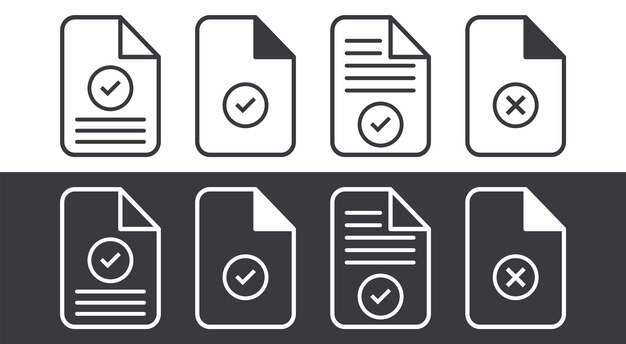 Document Icons with Accept and Reject Symbols