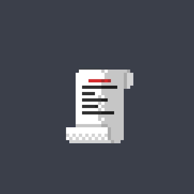 document paper in pixel art style