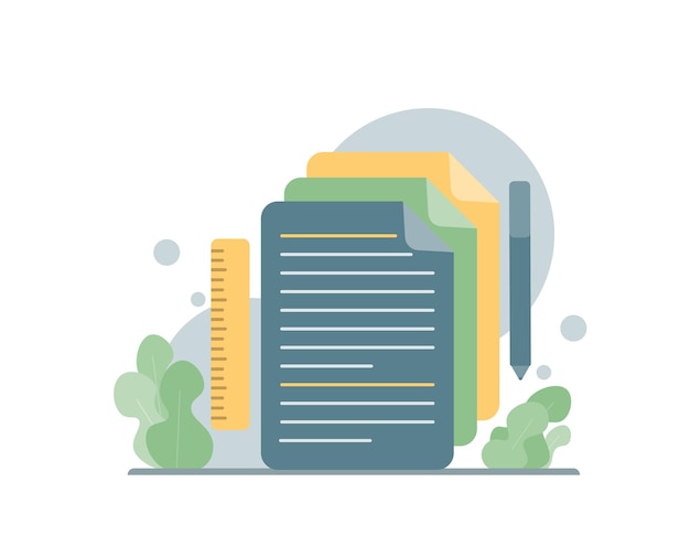 document project. project planning, task assignment, business case, business analysis. vector