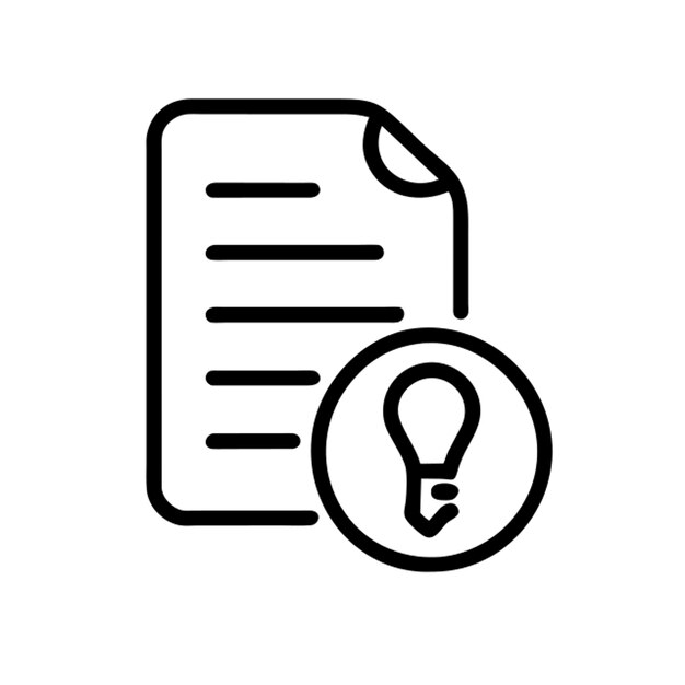 document with tutorial content to help someone icon outline
