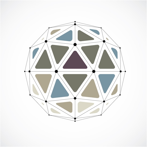 Đối tượng low poly vector trừu tượng với các đường và chấm màu đen được kết nối. Hình thức origami tương lai 3d với lưới đường chồng chéo màu đen.