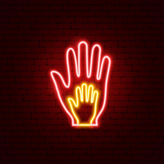 Donation Hands Neon Sign
