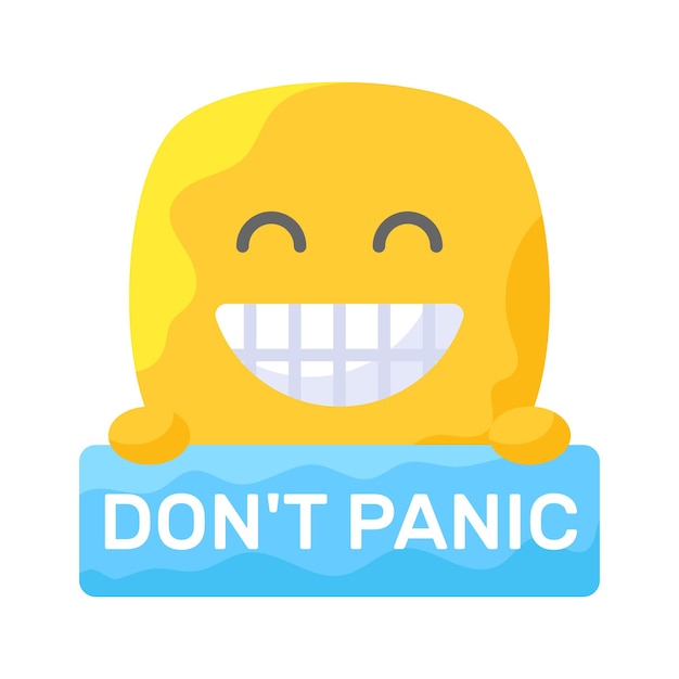 dont panic emoji vector design customizable flat style vector