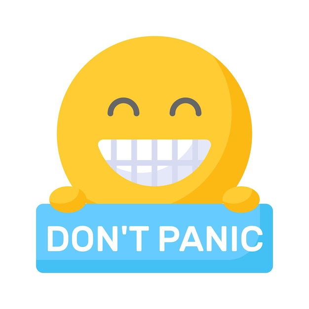 dont panic emoji vector design customizable flat style vector