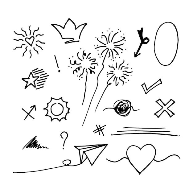 Doodle element vector set for concept design