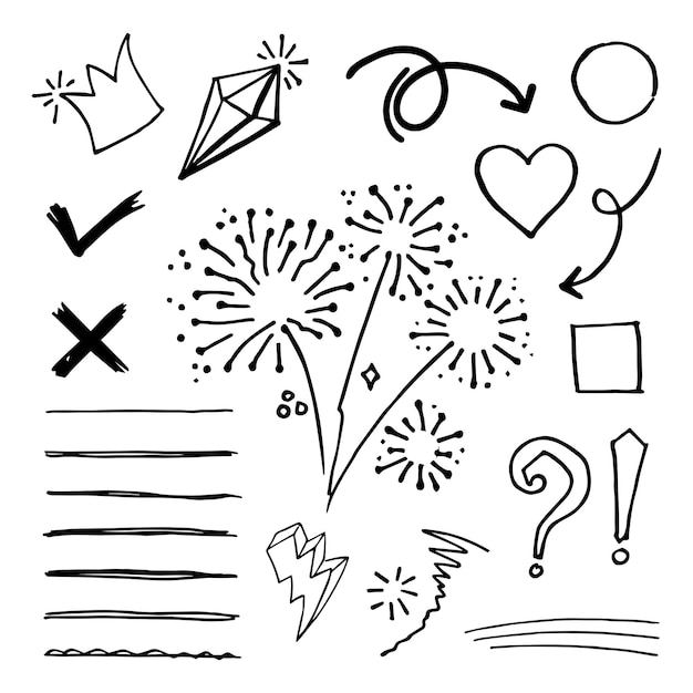 doodle element vector set for concept design